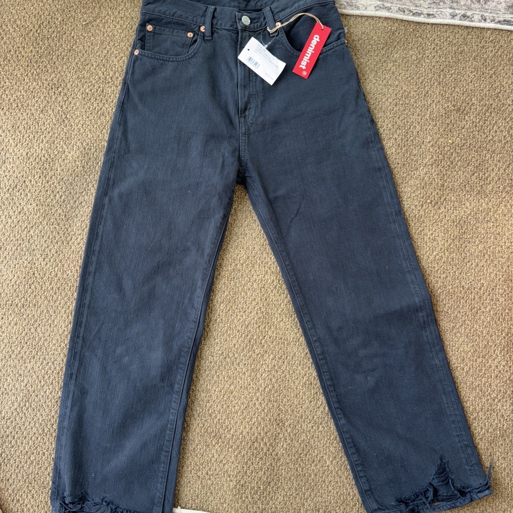 High-Rise Straight Leg Jeans - Black